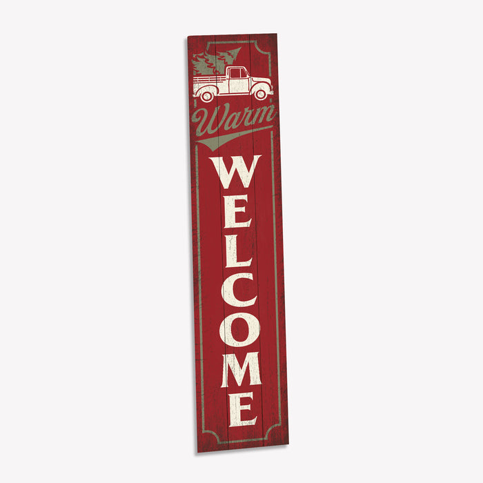 Warm Welcome Red Christmas Porch Sign P1-10480001006