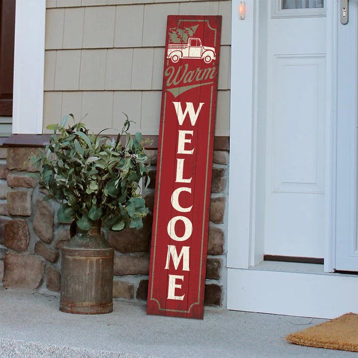 Warm Welcome Red Christmas Porch Sign P1-10480001006