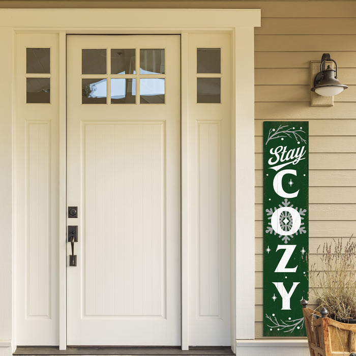 Stay Cozy Green Holiday Christmas Porch Sign P1-10480001009
