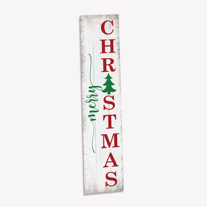 Merry Christmas Tree White Holiday Christmas Porch Sign P1-10480001012