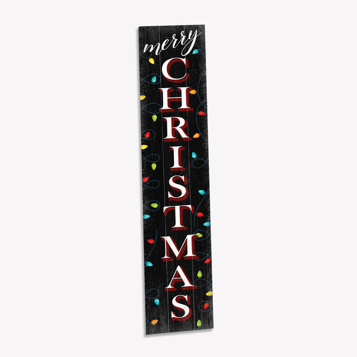 Merry Christmas Lights Black Holiday Christmas Porch Sign P1-10480001021